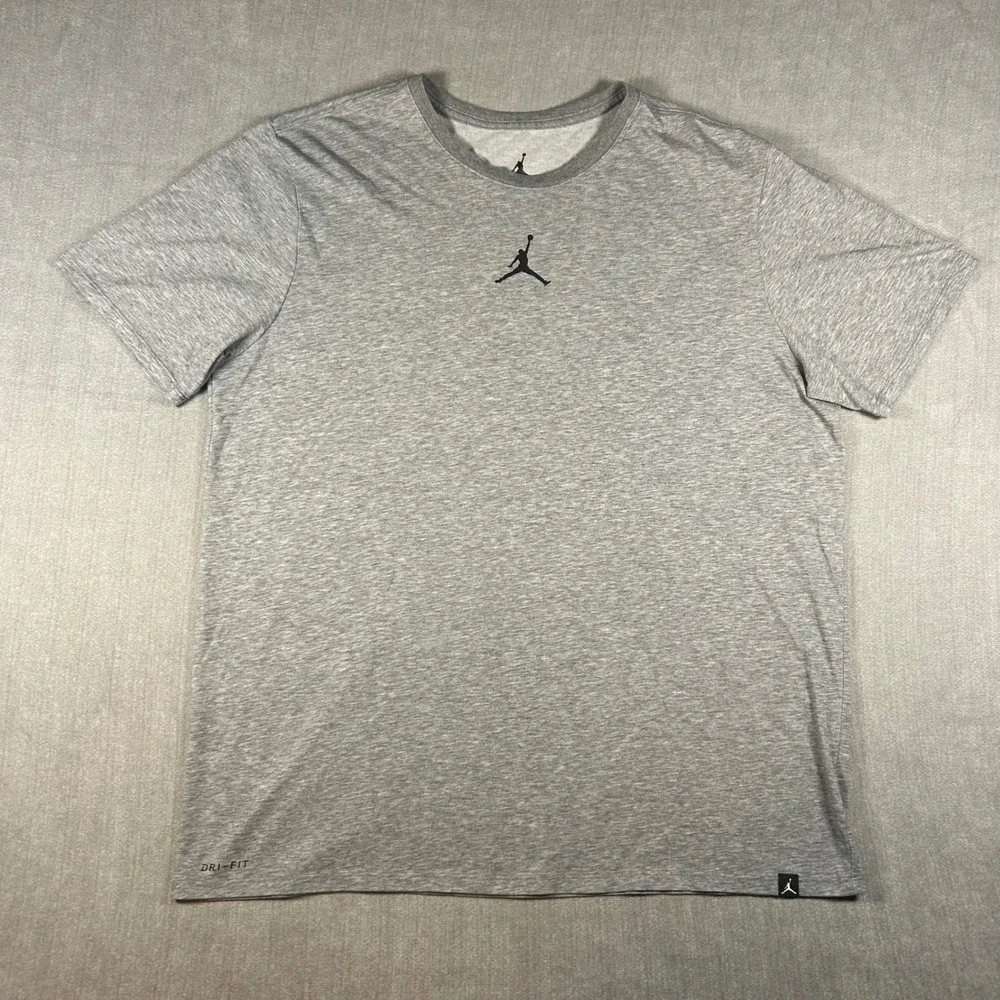 Jordan Dri-FIT Mens XL Gray Heathered Jumpman Air Graphic Short Sleeve T-Shirt